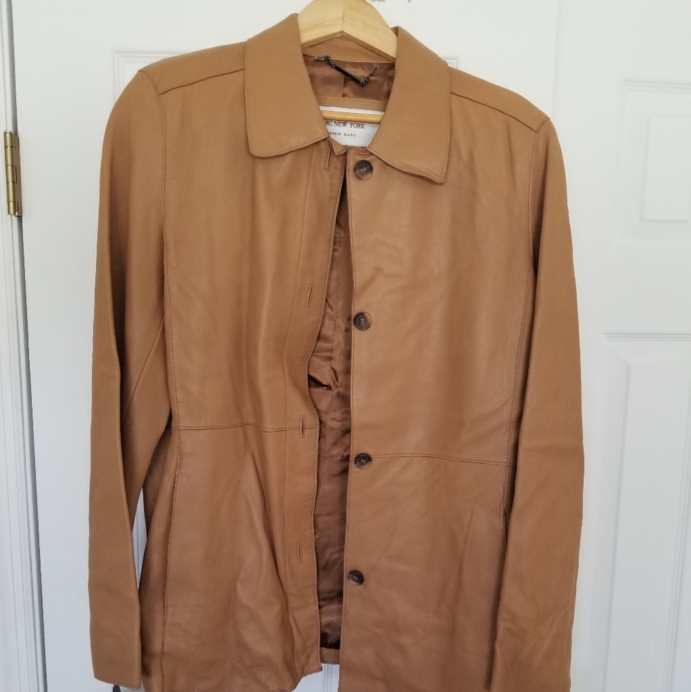 Marc New York Leather shirt with pockets Size L  New with Tags